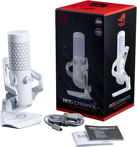 Miniatura 10 de ASUS ROG Carnyx - Micrófono USB para juegos (cápsula de condensador de 0.984 in, 192 kHz24 bits, cardioide, filtro de paso alto, filtro pop