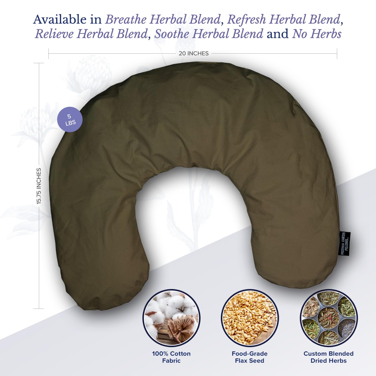 Mother Earth Pillows Extra Large Triggerpoint Pillow for Neck and Shoulders (Sage - Soothe Herbal Blend)