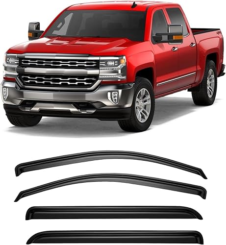 Protectores de lluvia para Dodge Ram 1500 Crew Cab 2009-2018, deflectores de ventana, viseras de ventilación para Ram 25003500 Mega Cab 2010-2023