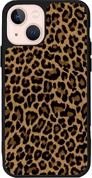iPhone 14 ile Uyumlu Leopar Desenli Siyah Kılıf, Mat Silikon, Şok Emici, Koruyucu Kapak
