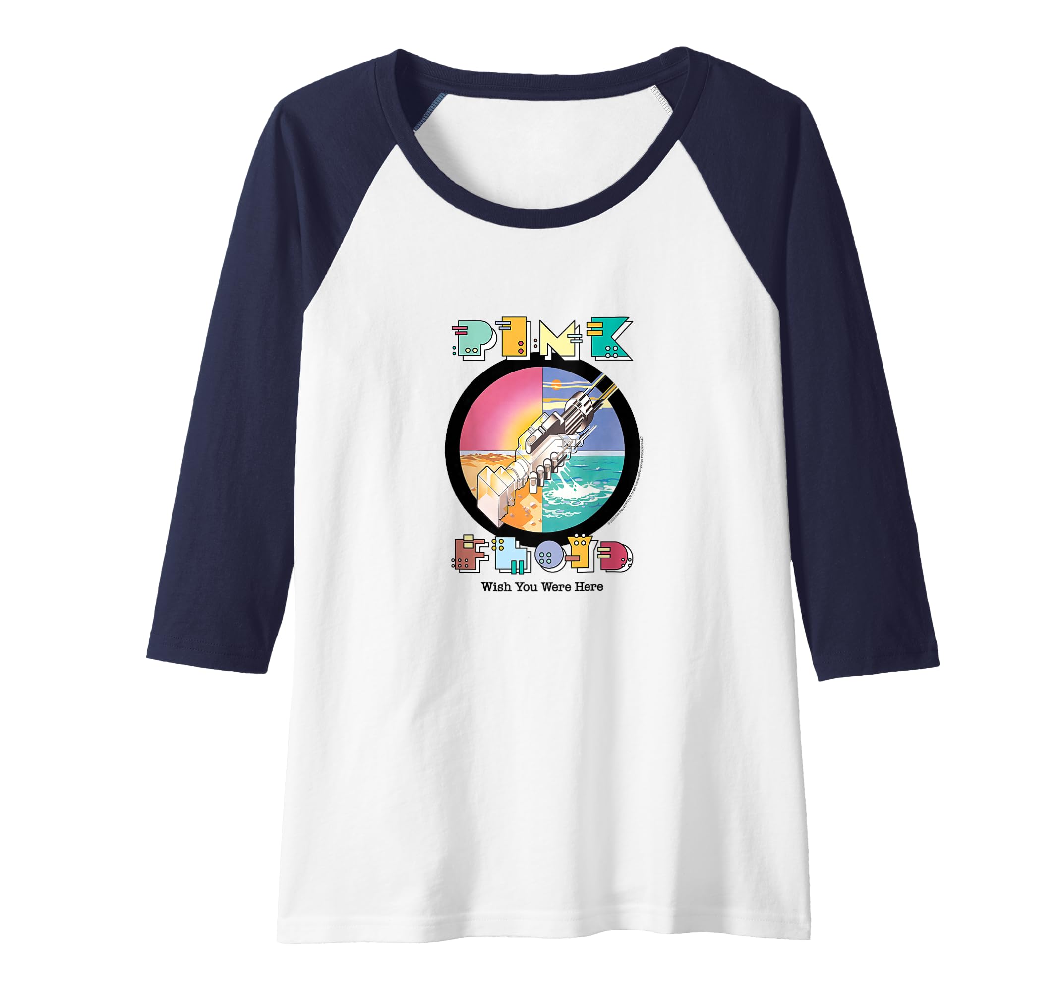 Pink Floyd - Wish You Were Here Robot Handshake Raglan Baseball Tee