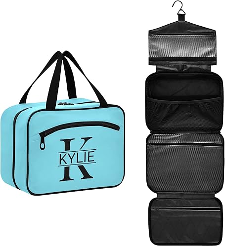 Miniatura 57 de Sinestour Neceser personalizado para mujeres y hombres, organizador de maquillaje de viaje con gancho para colgar, bolsas de cosméticos, bolsa