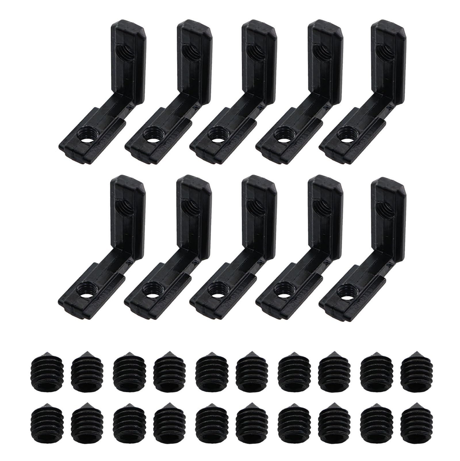 Guifeng 10PCS 26x25x9.5mm Zinc Indoor Corner Connector Black L Shape 2020 Corner Slot Connector Aluminium Profile Part Suitable for Industrial 3D Printer Robotics Project