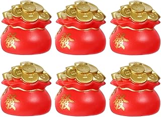 PRETYZOOM 6pcs Cornucopia Piggy Bank Chinese Coin Tree Coin Storage Jar Adornment Coin Holder 2021 New Year Cake Ornament Statue Feng Shui Wealth Vase Coin Bank Props Child Christmas Plastic