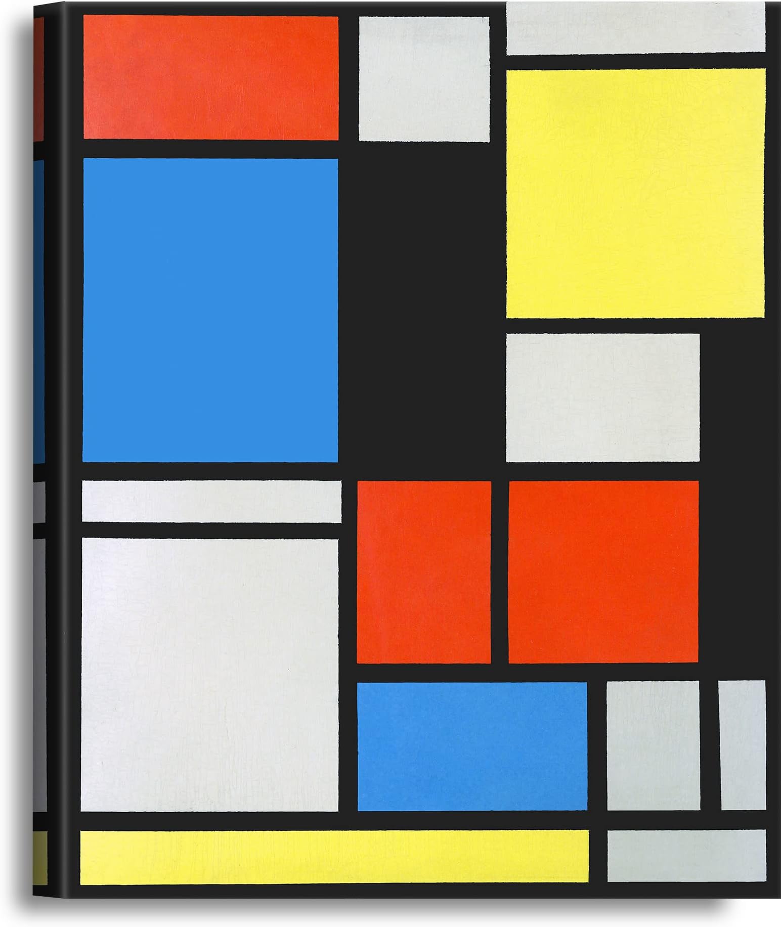 Composition with Red Blue and Yellow by Piet Mondrian Abstract Art giclee Canvas Prints Wall Art for Home Decor Stretched Canvas Gallery Wrapped 30x24 inches