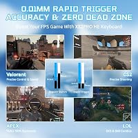 ATTACK SHARK X82PRO HE 75% Vezeték Nélküli Gaming Billentyűzet, Hall-Effekt Mágneses Kapcsolók, 0,01mm Állítható Érzékenység, 8kHz Válaszidő 4