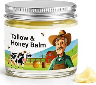 Tallow and Honey Balm, beef tallow and honey balm for face & Skin (1Pcs) | Face Moisturizer of Vitamins Grass Fed Beef Tallow, Natural Formula Hydrates and Nourishes the Skin