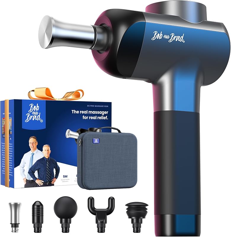 Pistola de masaje X6 Pro de percusión de tejido profundo con cabezal de metal | Pistola de masaje muscular profesional elegible para atletas, pistola masajeadora eléctrica HSA para aliviar el dolor, regalo para hombres y mujeres
