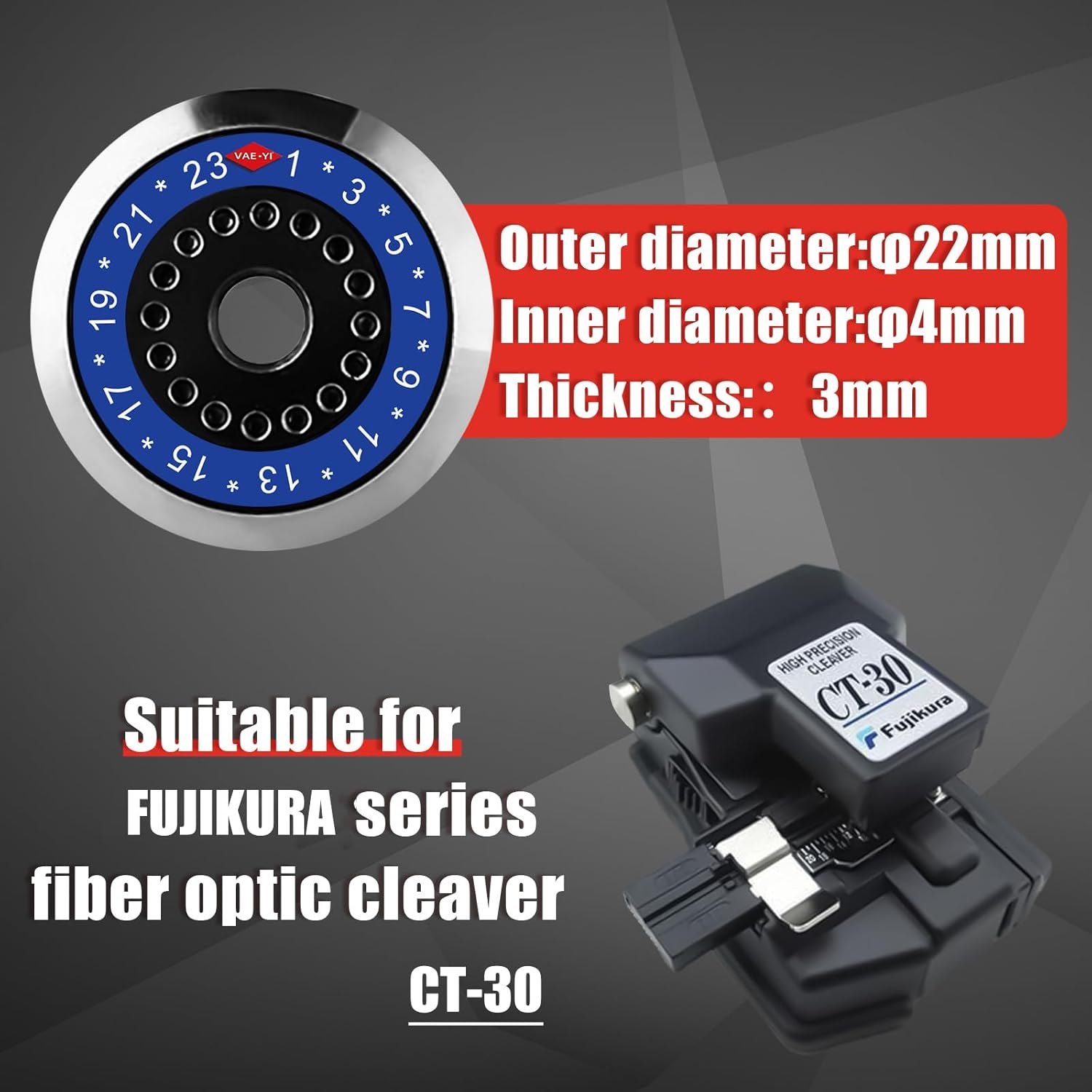 fiber optic cleaver,One Step,Fully Automatic,High Precision,Fiber Cutter Tool,fiber splicer tools,fiber termination kit,6 motors fiber splicer partner (Replacement Blade of Fujikura CT-30)