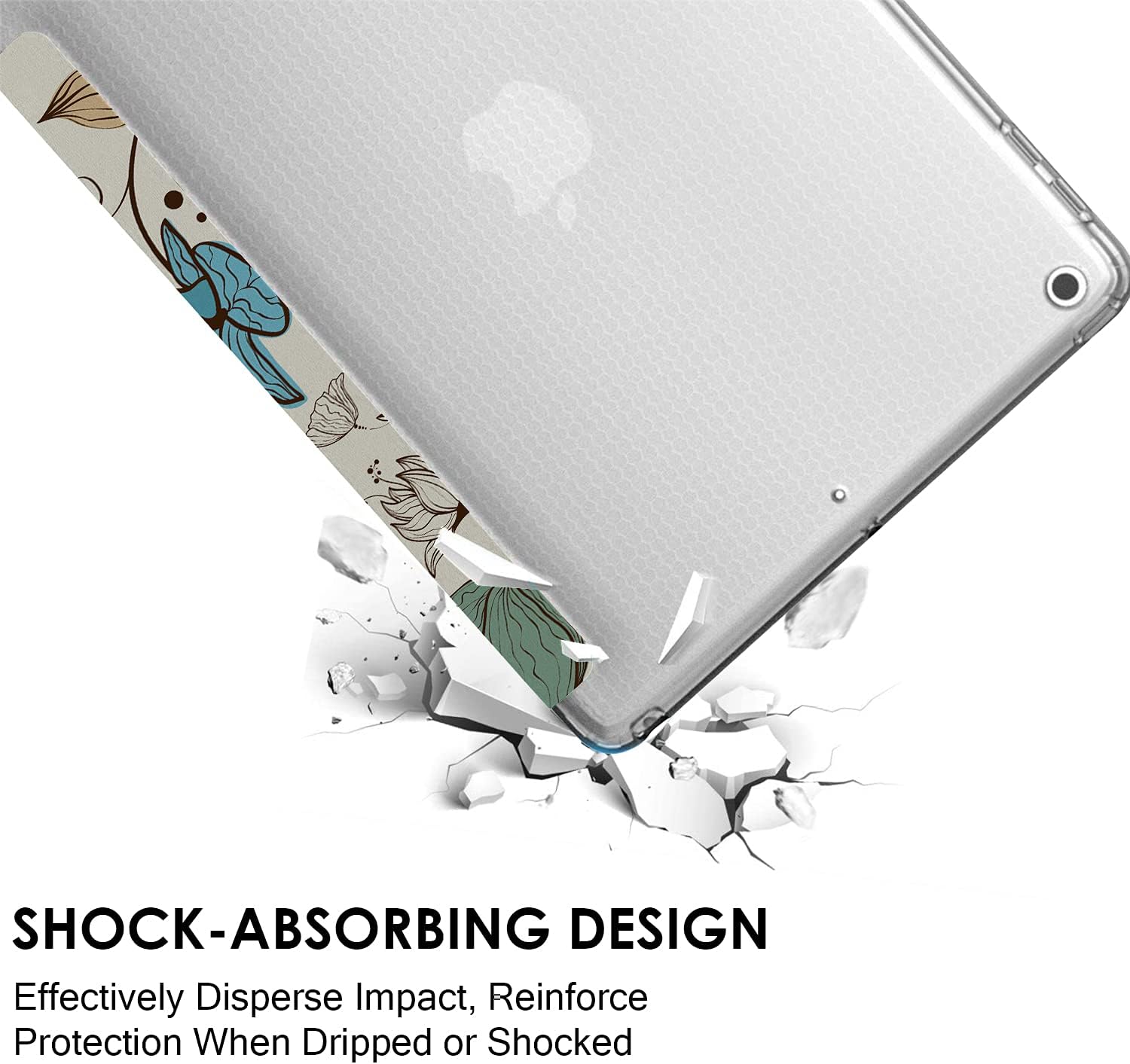 iPad 8.3 Inch Mini 6 Generation 2021 [ Mini 6th Gen ] A2567 A2568 A2569 Printed Lightweight Shock Absorbant Flexible TPU Protective Clear Case - Watercolor Flowers