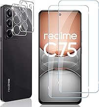 Locofun Screen Protector for Realme C75 4G/Realme 14x 5G, 2 Pieces Tempered Glass and 2 Pieces Camera Lens Protector, [9H Hardness] HD Anti-scratch Protective Film