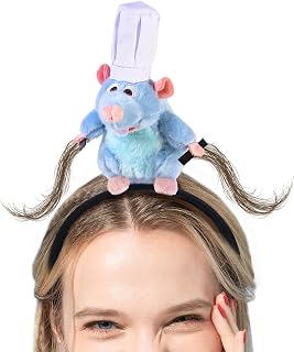 Rat Chef headband, removable mouse plush toys, adjustable headbands for adults and children - Party accessories