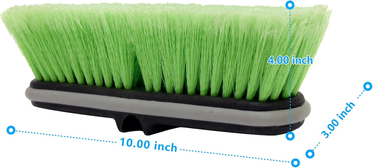CARCAREZ 10" Flow-Thru Car Washing Brush Head, Green