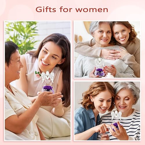 Miniatura 7 de Figuras de ángel de rosas para mujeres regalos de ángel de cristal real preservado para su abuela mamá figuras de ángeles regalos únicos de San