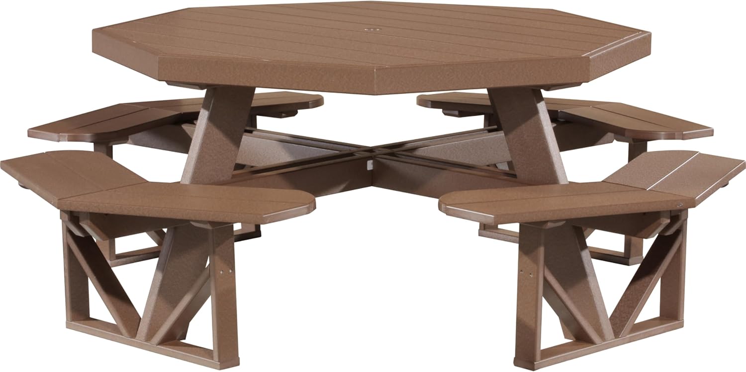 LuxCraft Poly Octagon Picnic Table - Outside Table for Adults - B0DNTZD7N7