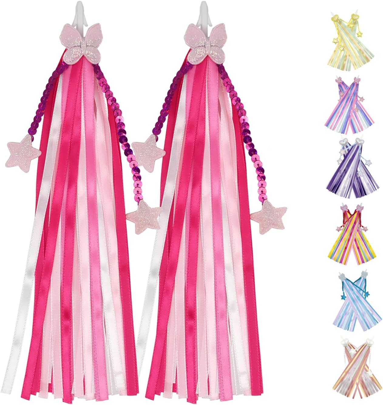 Kids Bike Streamers, 1 Pair Handlebar Ribbons Tassels for Girls Boys