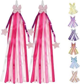 Kids Bike Streamers, 1 Pair Handlebar Ribbons Tassels for Girls Boys