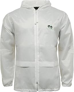 HS New Unisex 100% Polyester Lawn Bowling Bowlswear Bowls White Kagool Cagoule Hooded Rain Jacket Lightweight Shower- Proof Compact Easily Folds Away