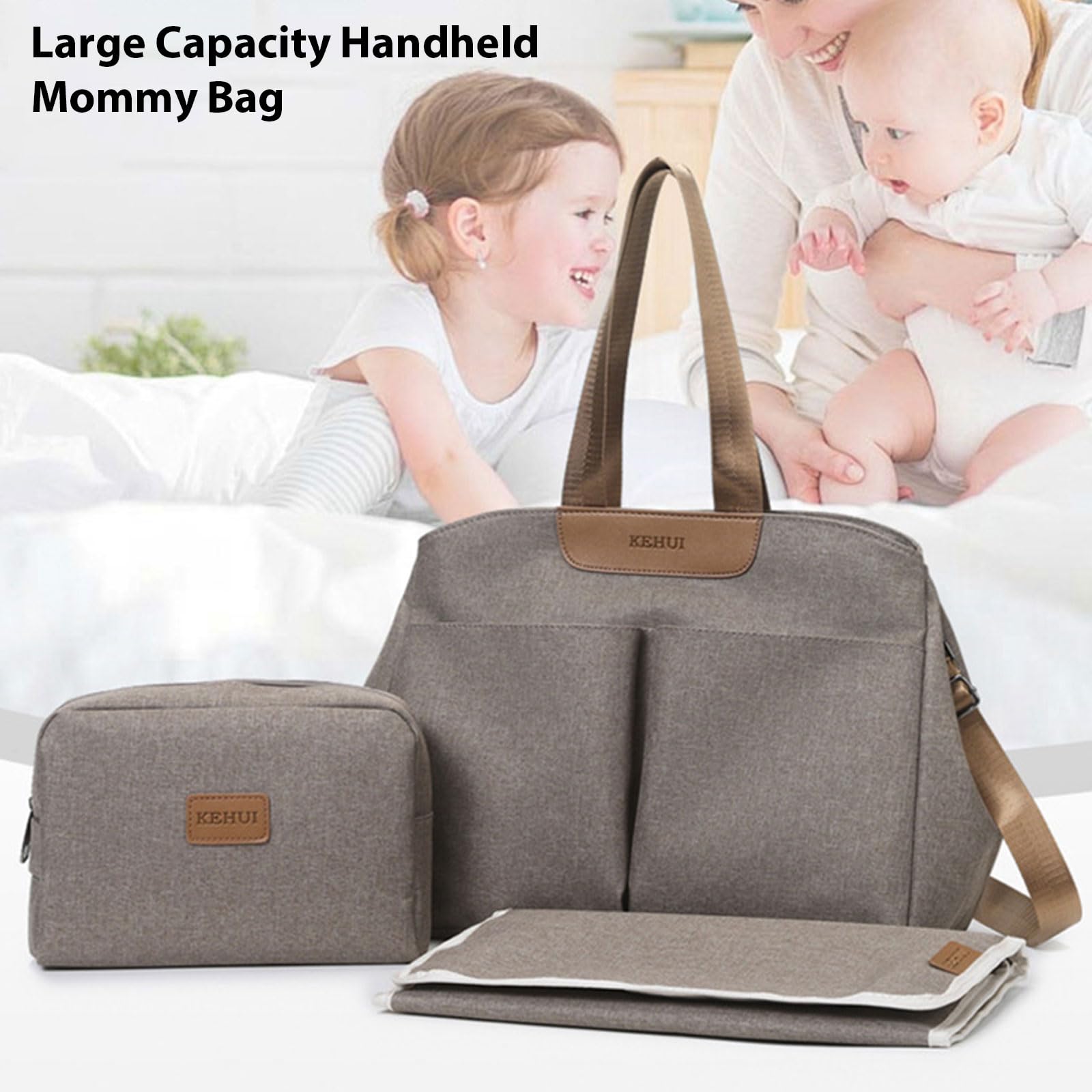 Borsa fasciatoio da appendere per passeggino, borsa a tracolla, grande capacità, con fasciatoio e borsa fasciatoio