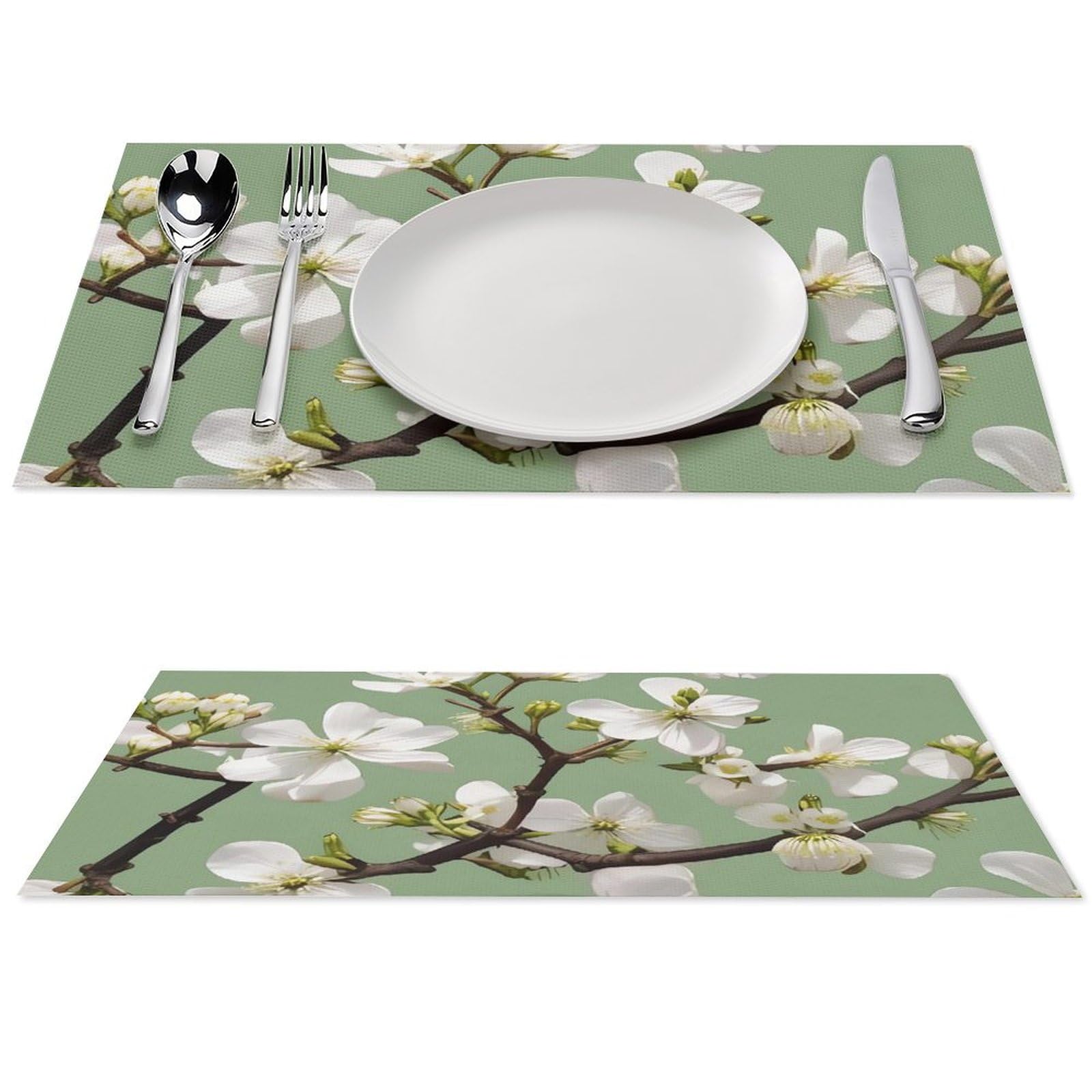 Sets de table en PVC lavables et résistants à la chaleur lot de 4 design fleuri