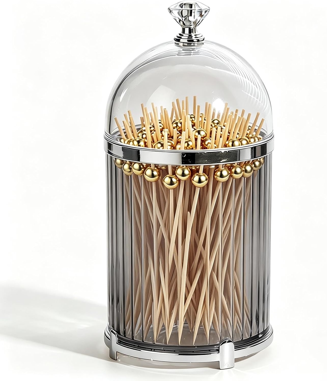 Cocktail Picks Holder, Toothpicks Organizer for Appetizers, Charcuterie Boards Accessories, Decorative Tooth Pick Dispensers for Home Kitchen Dining Table Storage Gold