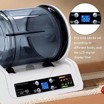 5L Meat & Vegetable Vacuum Tumbler Marinator, Electric Tumbling Machine with Timing Function and LCD Display, Vacuum Bucket, for Kitchen Food Processing.