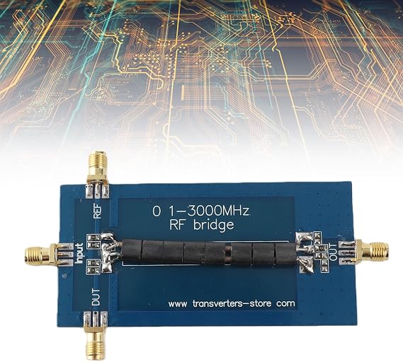 SWR Reflection Coefficient Return Loss Analyzer Module, 0.1-3000 MHZ RF SWR Reflection Bridge Antenna Board, Upgraded Replacement for Directional Coupler, SMA Connector