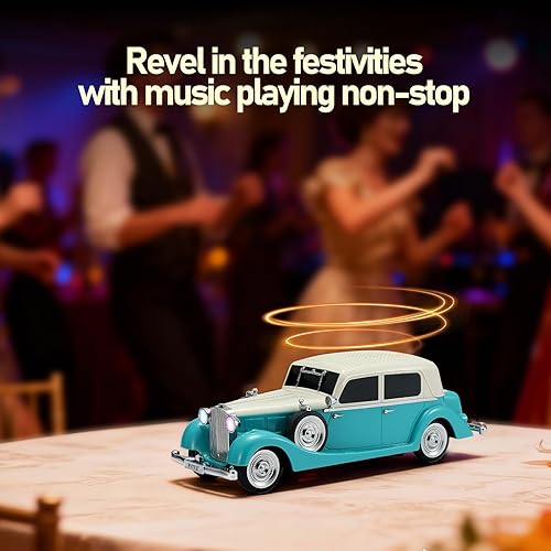 Miniatura 9 de WS-1934 Retro Classic Car Bluetooth Replica Altavoz  Sonido HD inalámbrico con radio FM, TWS estéreo, luces LED de fiesta, micrófono integrado