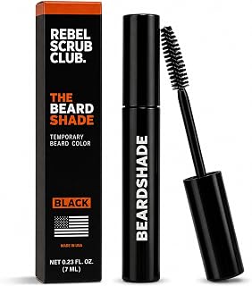 Temporary Beard Color for Men, Black Brush-On Gray & Mustache Coverage | Brush-on color for gray beard coverage. Sets in 3 minutes, resists sweat/splashes, and washes out with soap and water.