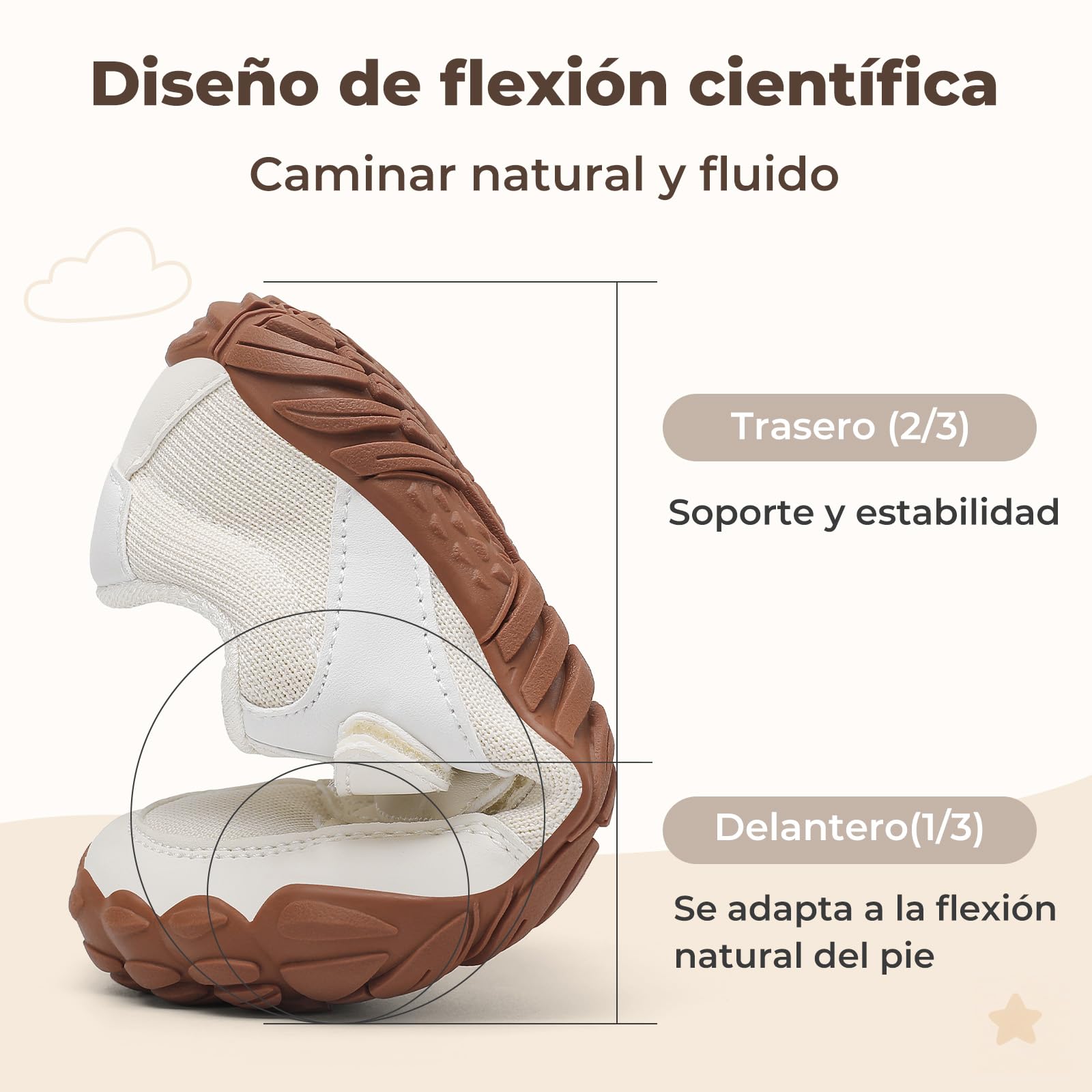 SAGUARO Niños Niña Niño Zapatillas Barefoot Ligeras Suaves Cómodos Calzado Barefoot Minimalista Zapatos de Trail para Deporte y Uso Diario,Beige,27EU