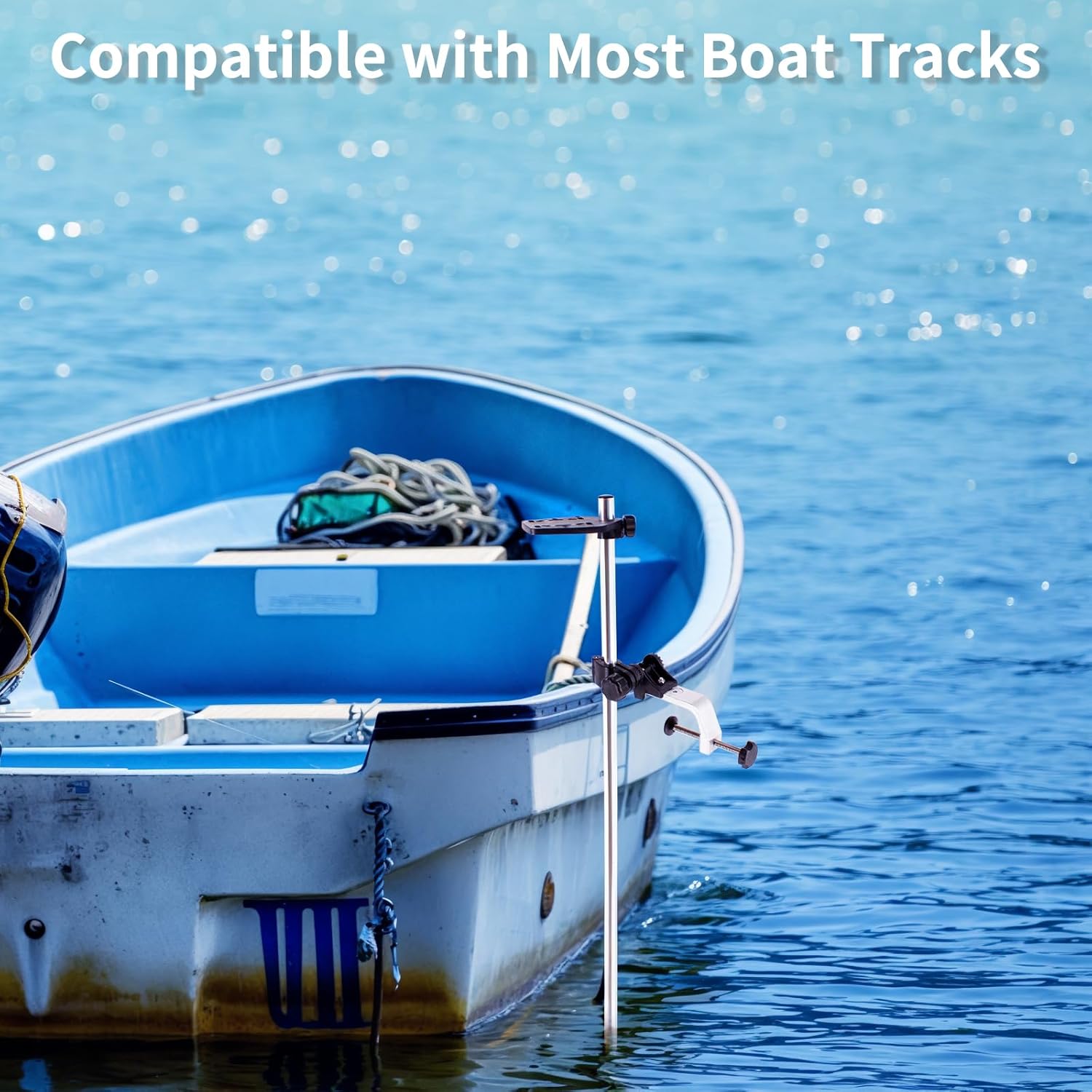 Telescopic Transducer Pole Mount, Upgraded Portable Transducer Mounts with 360 Degree Adjustable Large 3.31inch Clamp Opening for Boats, Canoes, and Kayaks