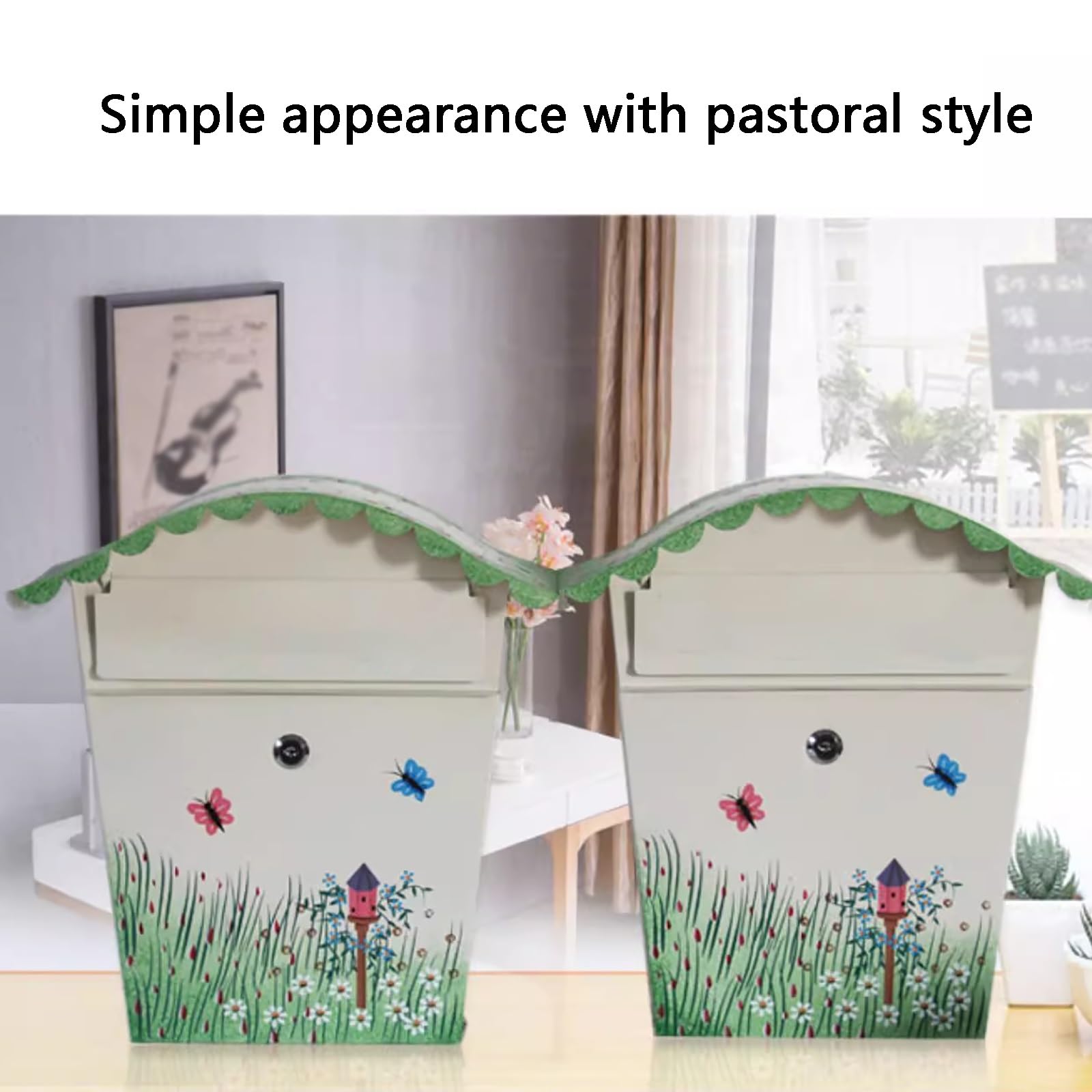 Estilo Pastoral Creativo, Material De Chapa Galvanizada(White-Butterfly)