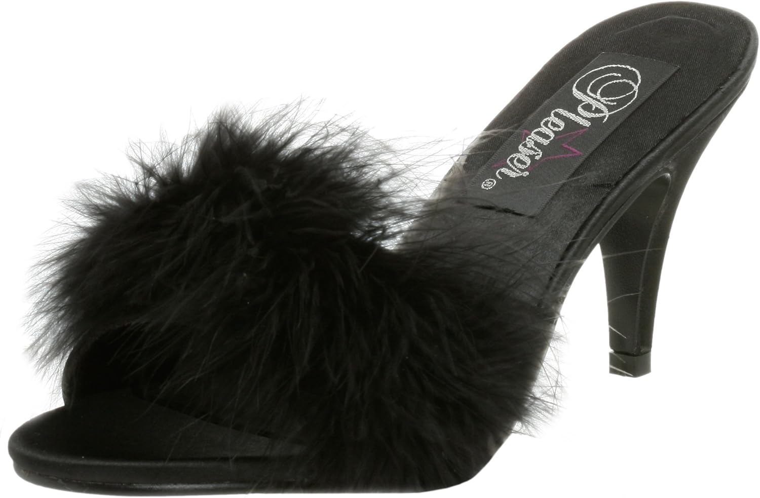 marabou heel slippers