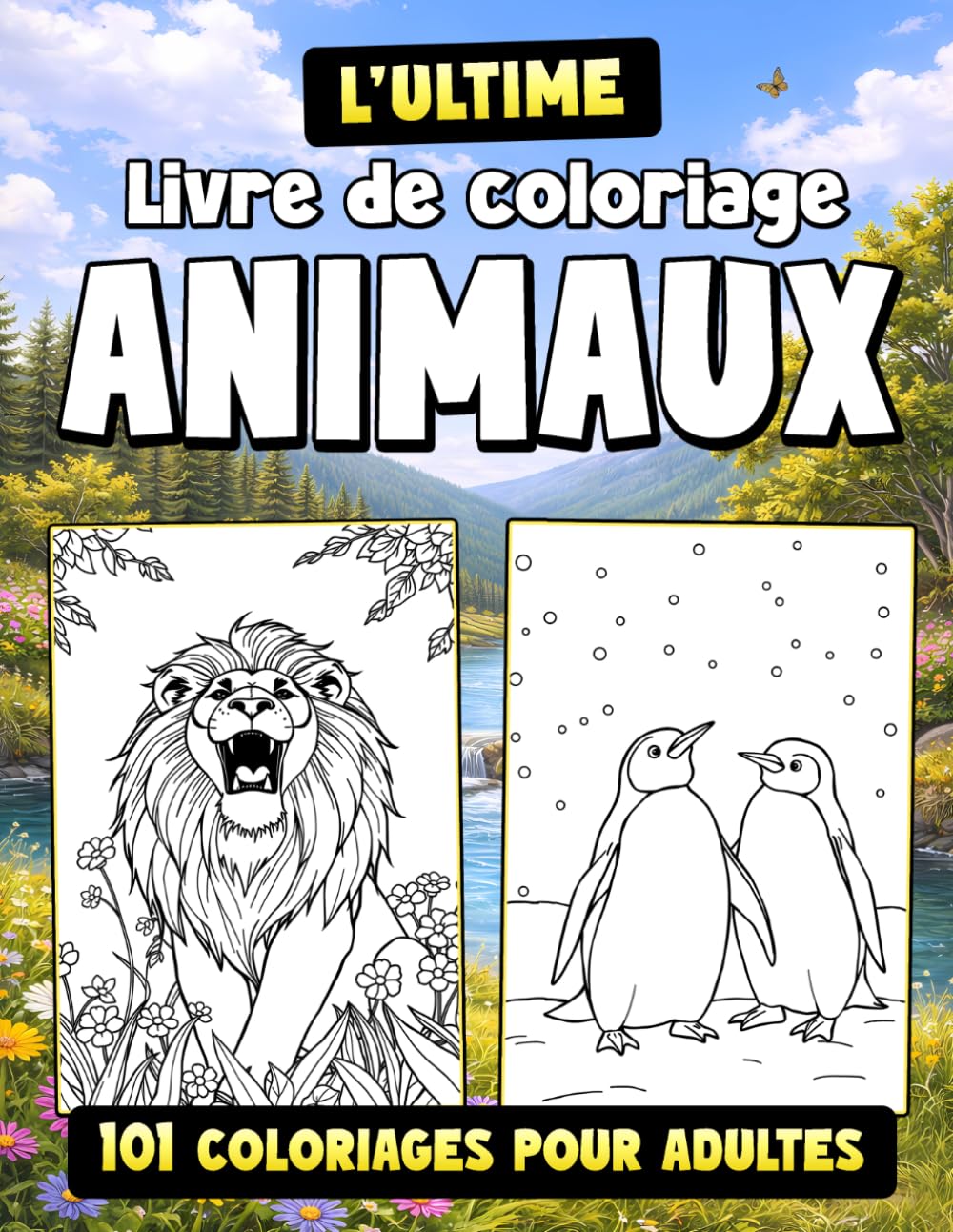 Le livre de coloriage animaux ultime: 101 coloriages relaxants pour adultes et adolescents, avec lions, chevaux, chiens, chats et bien d’autres (Collection 101 Coloriages)