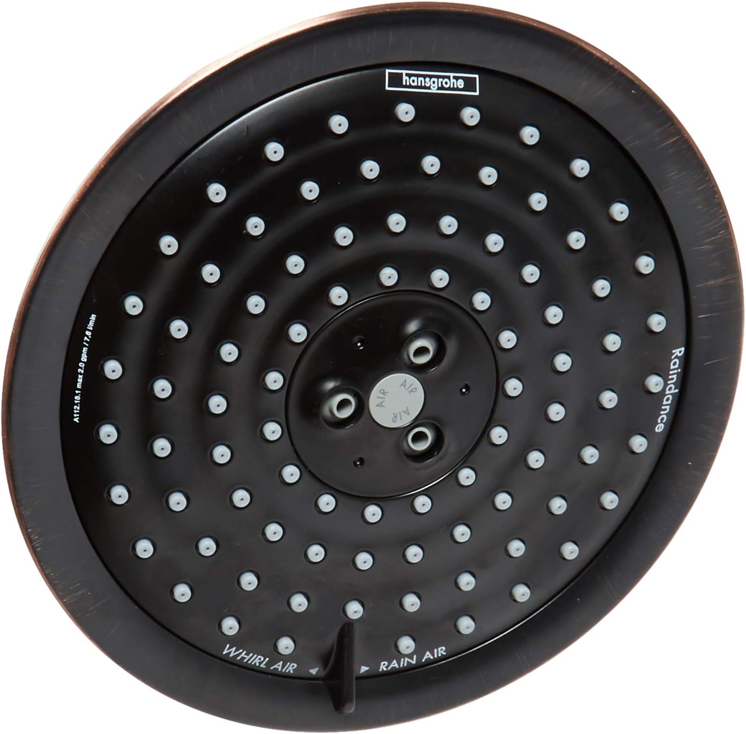 Best Cyber Monday 🔥 hansgrohe Raindance Classic 6-inch Showerhead Easy Install Classic 3-Spray RainAir, BalanceAir, Whirl Air Infusion with Airpower with QuickClean in Rubbed Bronze, 04721920
