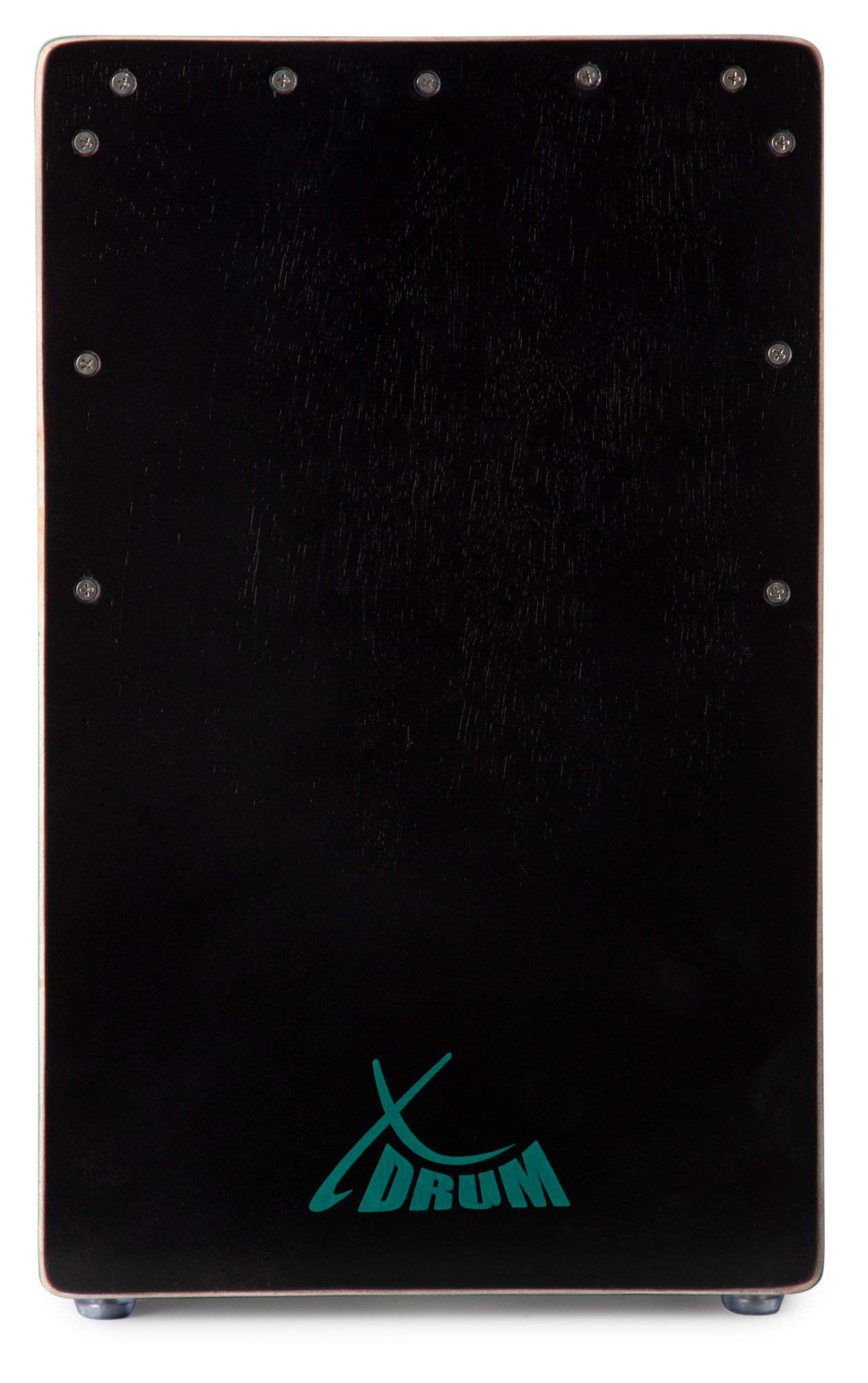 XDrum Design Series Cajon “Turtle” - Cajon da designer dipinta a mano con tartarughe in Dot Art - Porta bassi integrato - Corpo in HPL (High Pressure Laminate) - Snare fissa installata