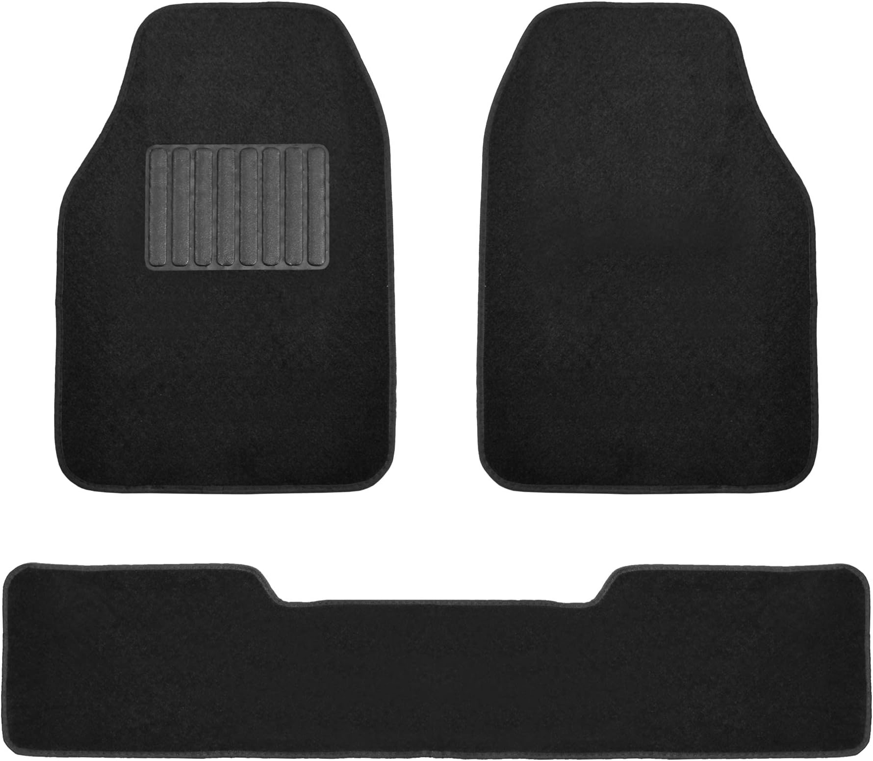 FH Group F14405BLACK Black Carpet Floor Mat with Driver Heel Pad, Floor