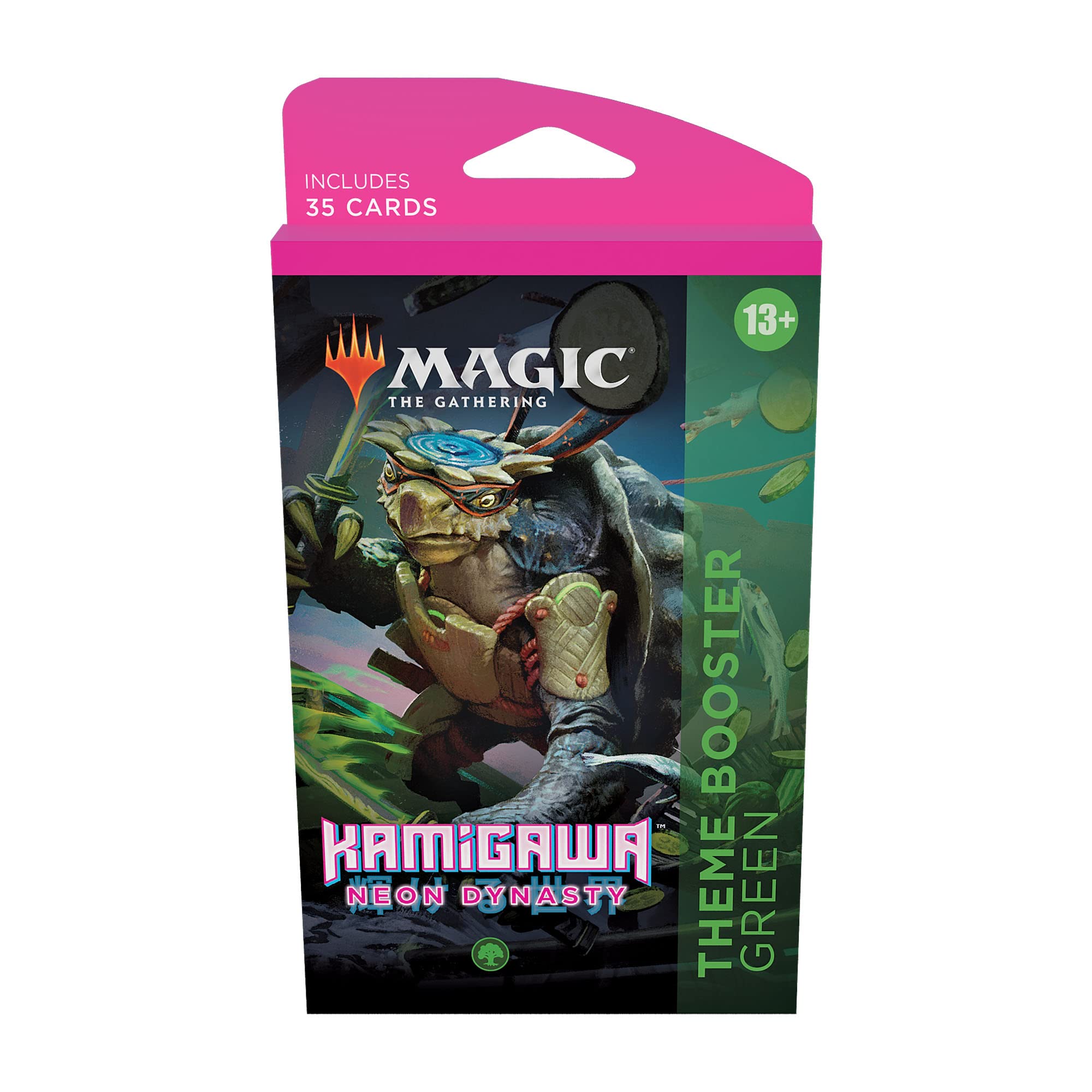 Magic The Gathering Kamigawa Neon Dynasty Booster Vert - 60 Cartes, Incl. 35 Cartes de la Dynastie Neon Kamigawa, 25 Terres, 1 Rare ou Mythique Rare