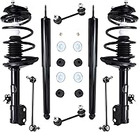 Vista 187 de Detroit Axle - Kit de puntales delanteros para Ford 2000-2004 Focus 2 puntales con muelle helicoidal 2 brazos de control inferiores con rótulas 2001