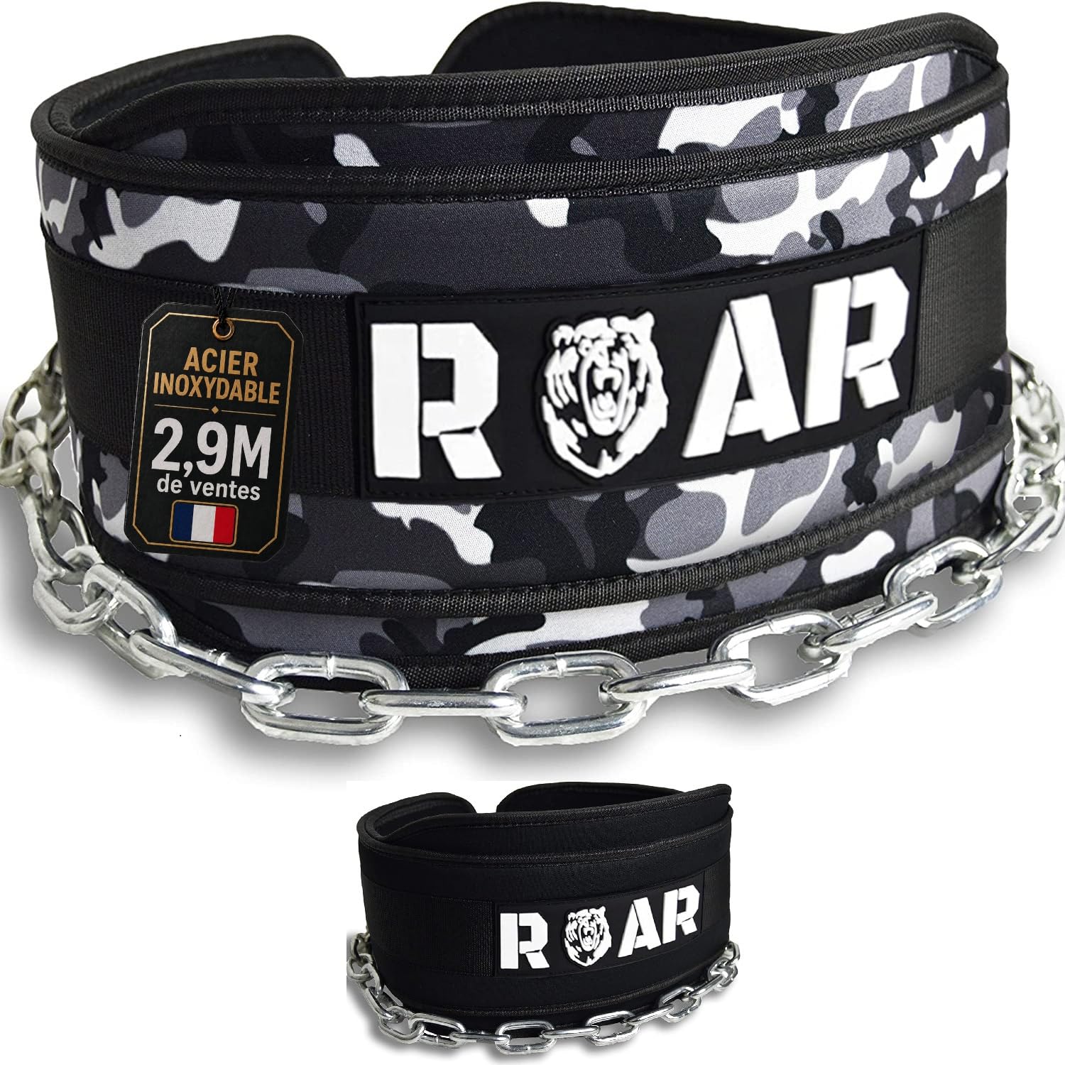Roar® Ceinture de Lestage – Accessoire Musculation Ajustable pour CrossFit, Powerlifting et Calisthenics Equipment, Modèle Résistant pour Entraînement Intensif