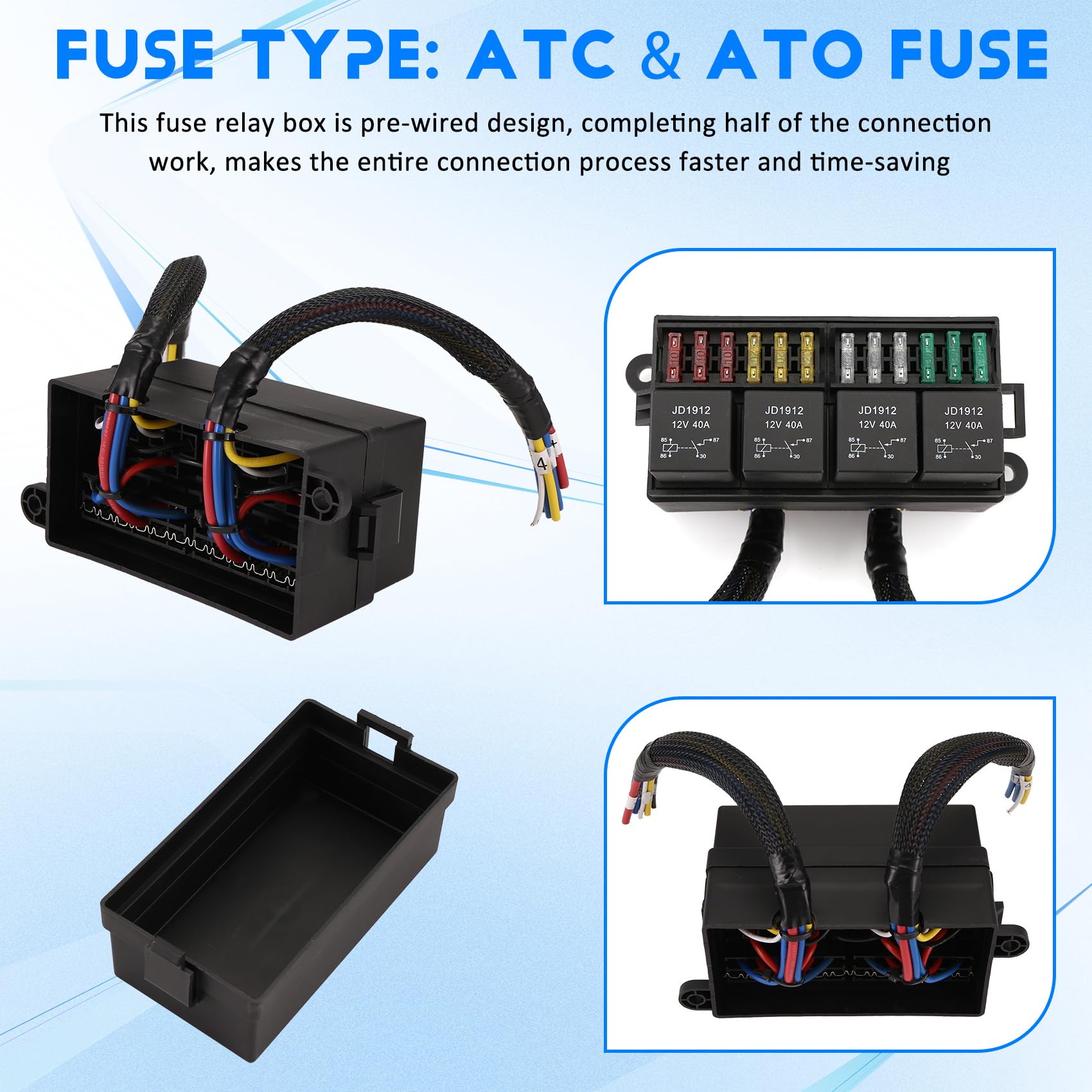 sato　リレーボックス・ヒューズボックスカバー Amazon.co.jp: Azwamkue 12V 車用ヒューズリレーボックス 配線済み