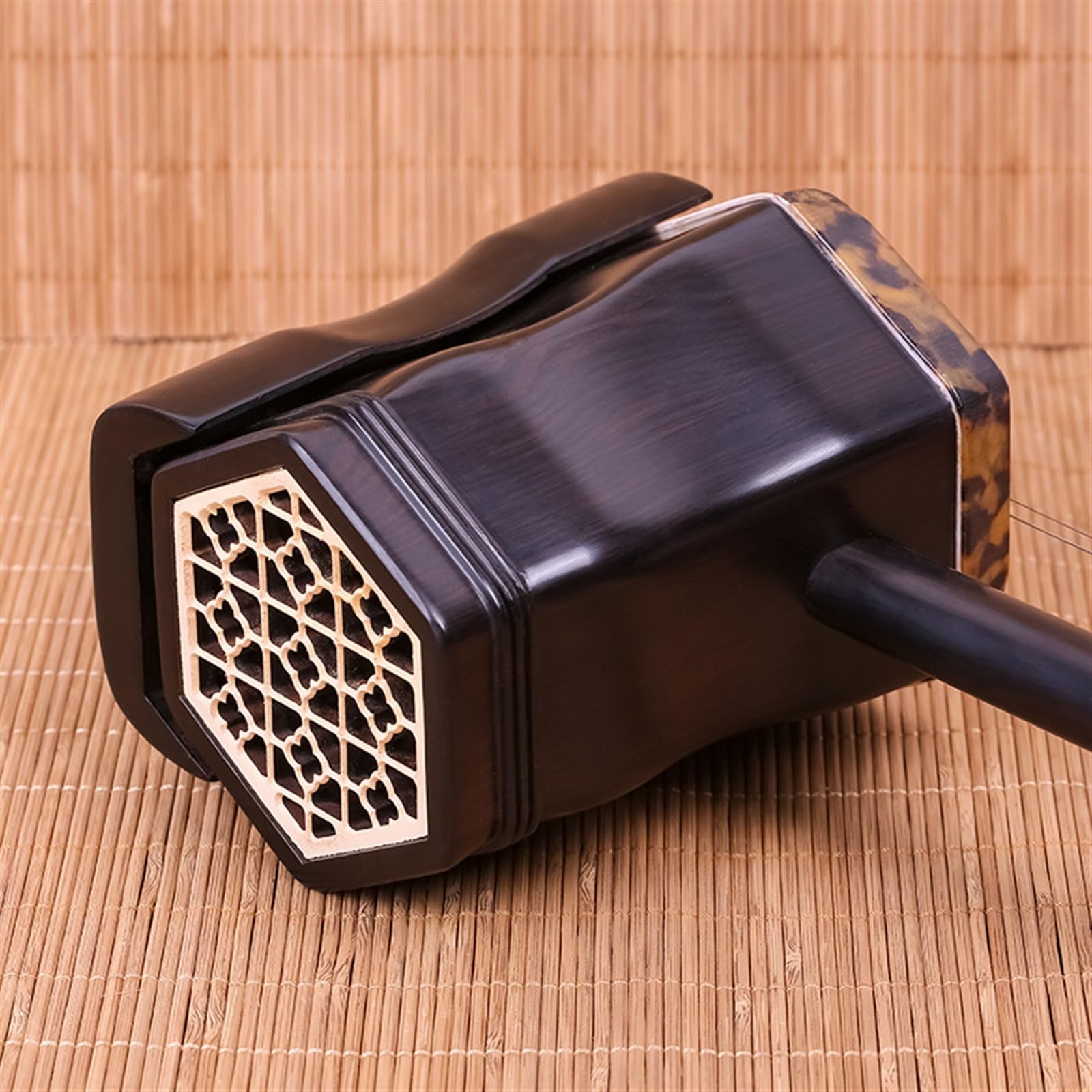 Erhu Hexagonal En Bois De Santal Noir, Instrument Traditionnel Chinois À 2 Cordes Avec Ensemble Complet D'accessoires Professionnel Erhu