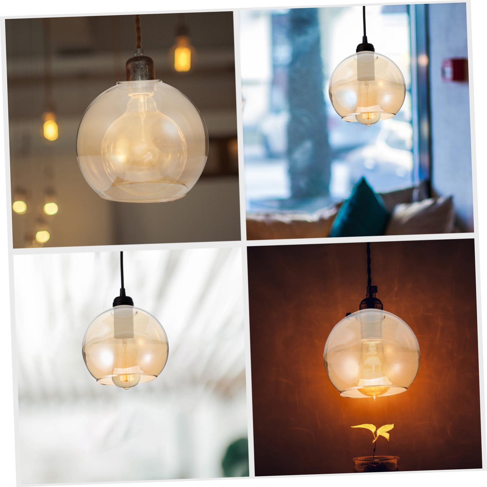 Luxshiny Paralume in Vetro Trasparente 6 Pollici Ricambio Per Lampada a Sospensione E27 Copertura Paralume Sfera Per Illuminazione Interni E Atmosfera Accogliente