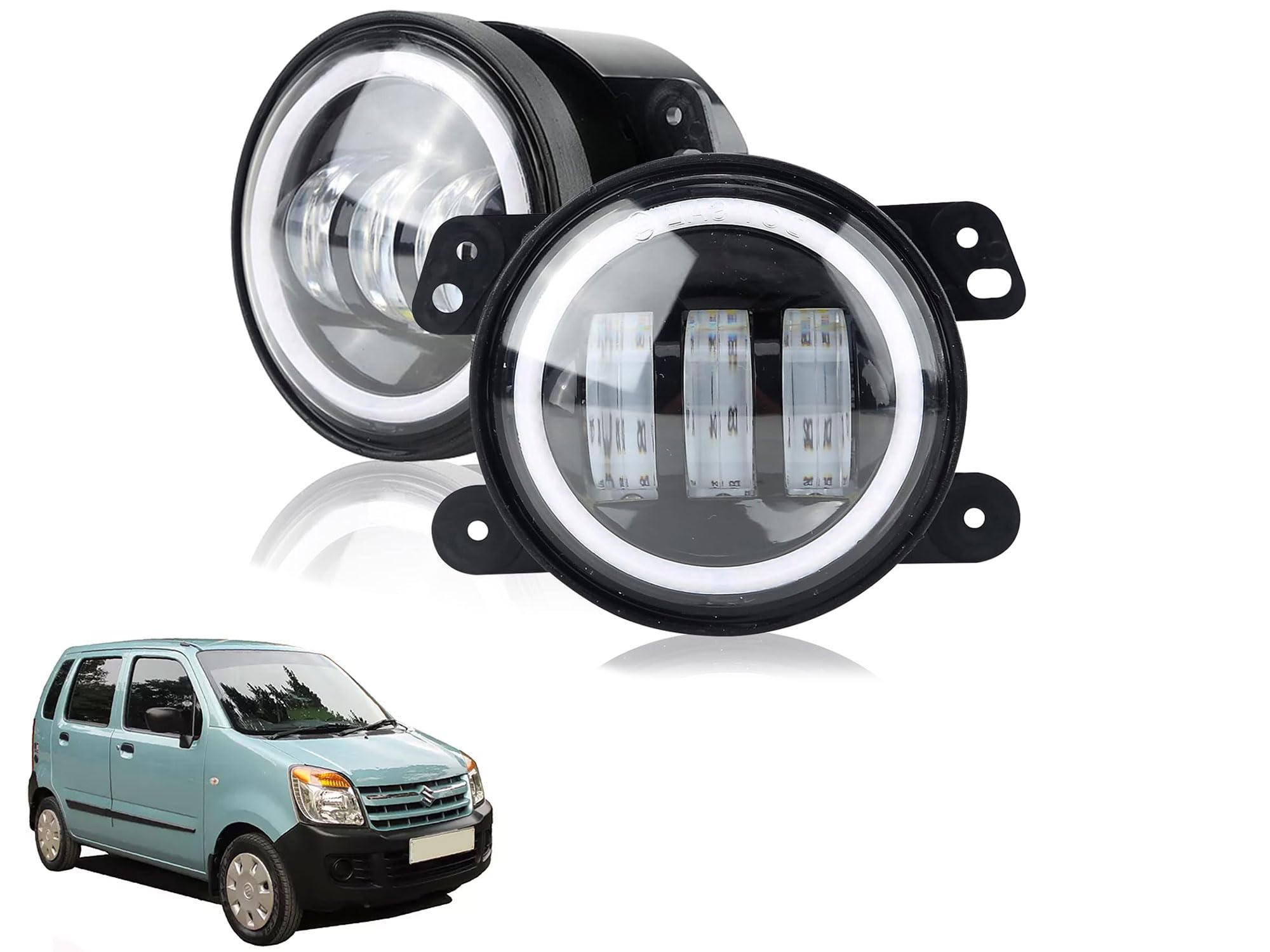 Auto Pearl 3-Led Fog Light 4 inch with Yellow DRL Ring Turn Indicator light for WagonR Type-1 2006-2010 (Pack of 2)-image-38