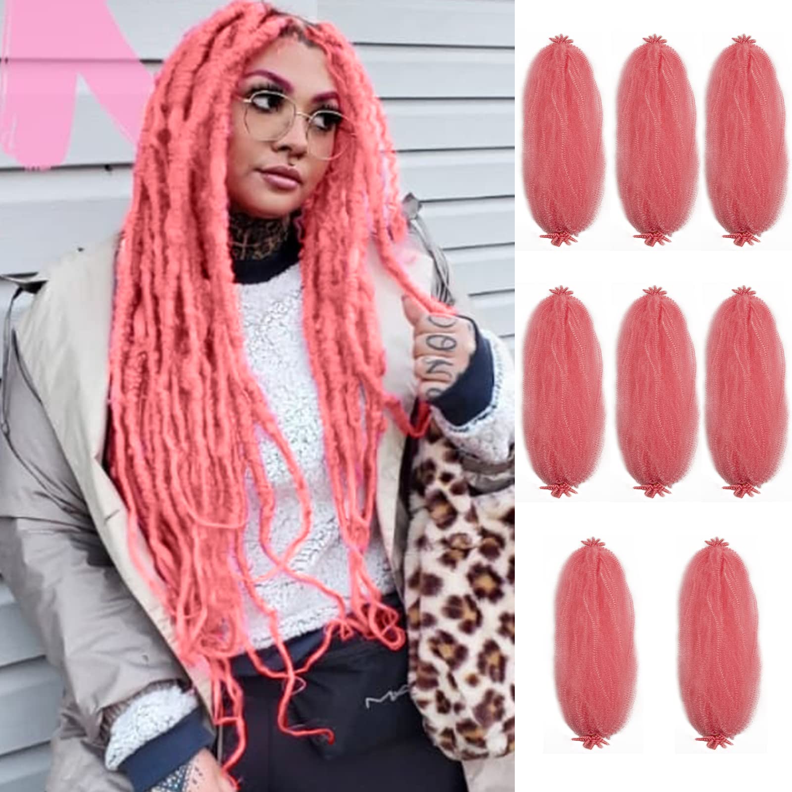 Buy Marley Twist Braiding Hair Pink Springy Afro Twist Hair 24Inch