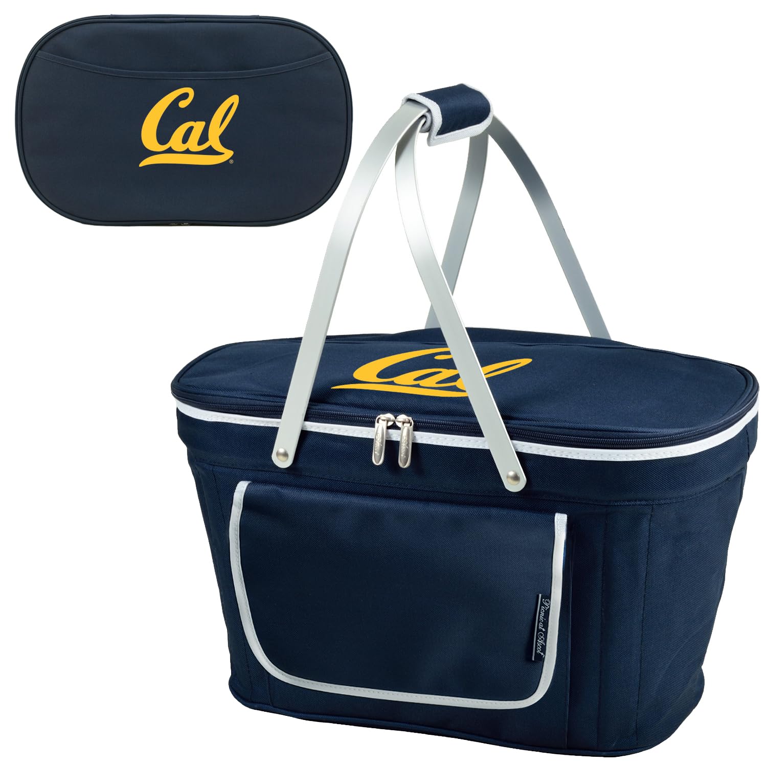 California Berkeley Golden Bears Licensed Patented Collapsible Insulated Picnic Basket Equipped with Service for 4- Designed and Assembled in USA