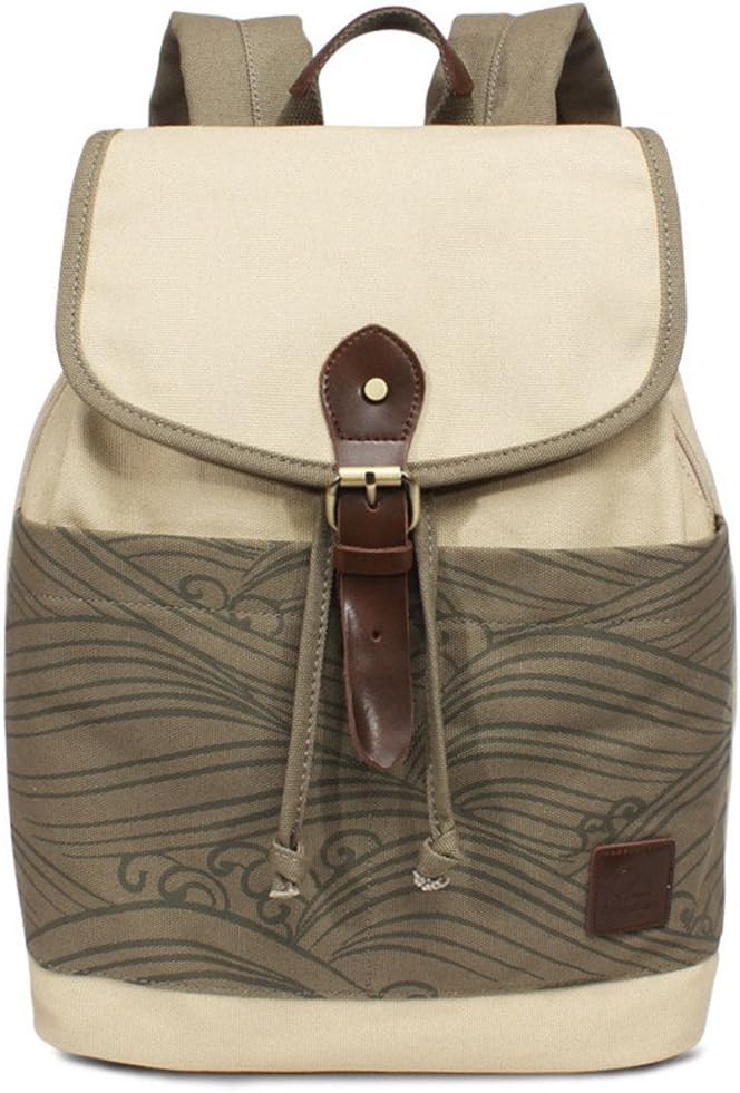 JustsoLe Cute Gril's Casual Laptop Daypack Drawstring Canvas Backpack Rucksack