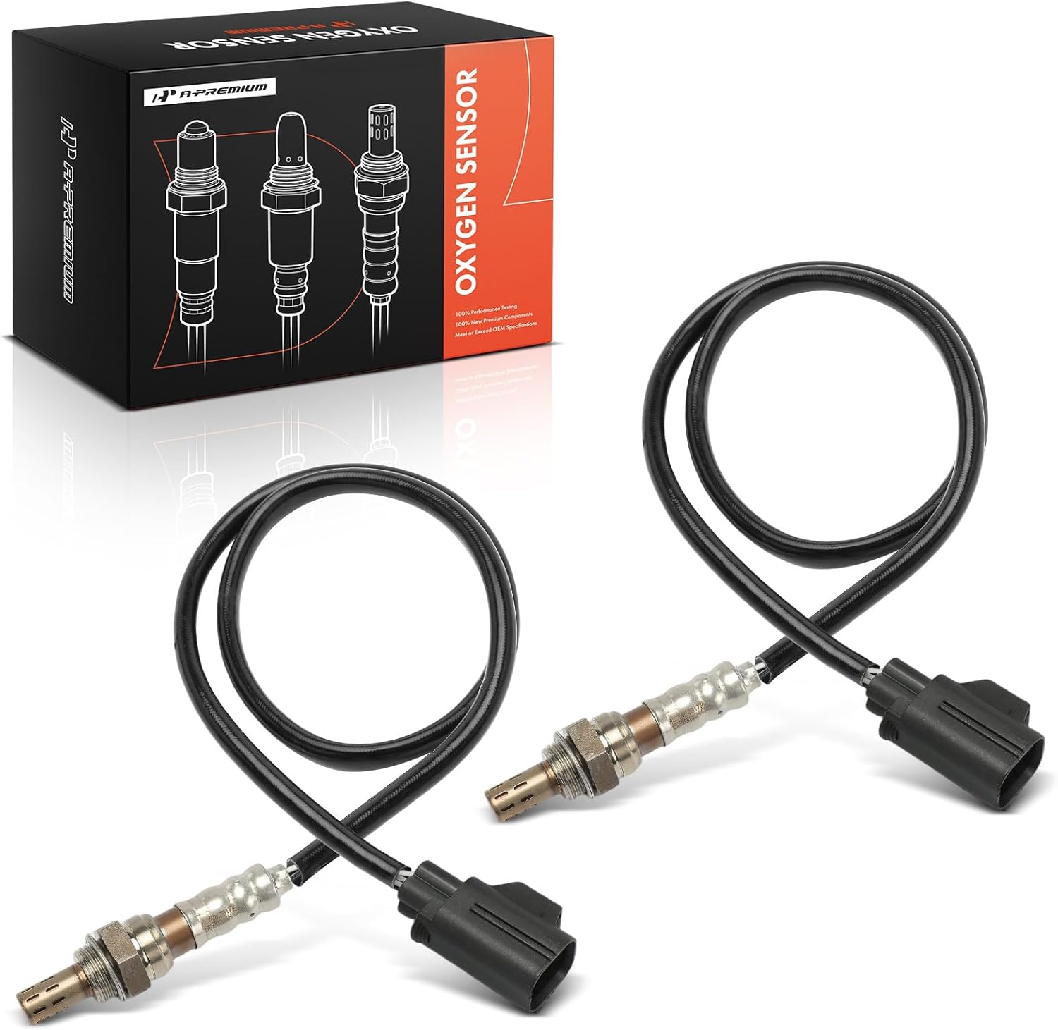 A-Premium 2-PC Set Downstream Left and Right O2 Oxygen Sensor Compatible with Land Rover Range Rover 2006-2009, Range Rover Sport 2006, LR2 2008-2012, LR3 2005-2006 & Volvo V70, 3.2L 4.0L 4.2L 4.4L