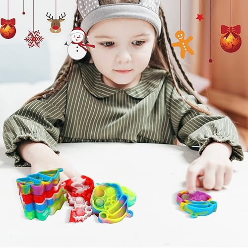 Miniatura 6 de 24Pcs Christmas Mini Pop Fidget Toy Pack for Kids Girls Boys Toddlers Christmas Stocking Stuffers Party Favors Gifts Stress Relief