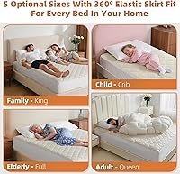 Vista 7 de Lofe Protectores de colchón Queen de algodón orgánico, 100% impermeables, protector de colchón orgánico transpirable, protector de colchón Queen
